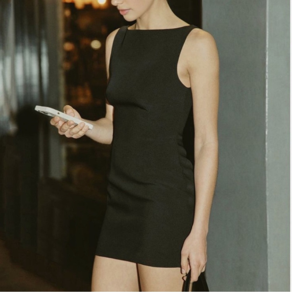 Meshki NWOT Black Suiting Dress
